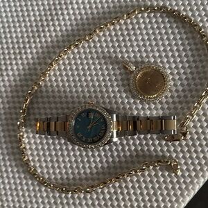 Rolex 41mm date just 
Liberty 1/2 ounce 5ct diamond bezel
81 gram diamond chain